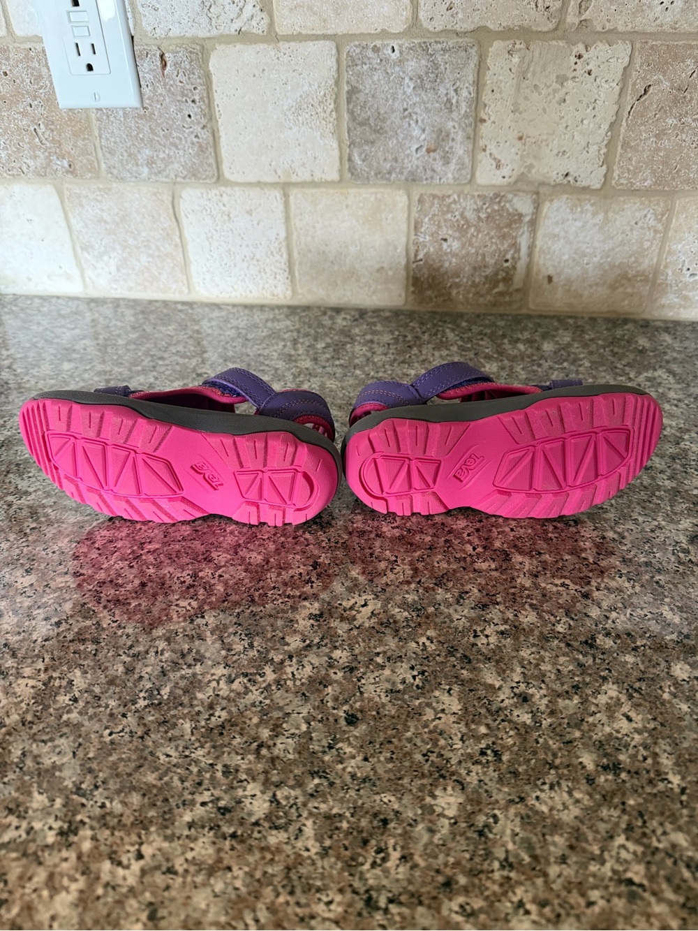 Teva Kids Purple and Pink Adjustable Hook-and-Loop Sandals - Picture 2 of 5